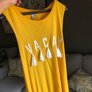 ASOS Yellow ‘Vacay’ tassel beach dress